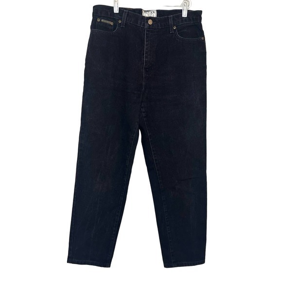 VINTAGE Oscar‎ de la Renta Mom Jeans in Black Size 12 - Picture 1 of 8